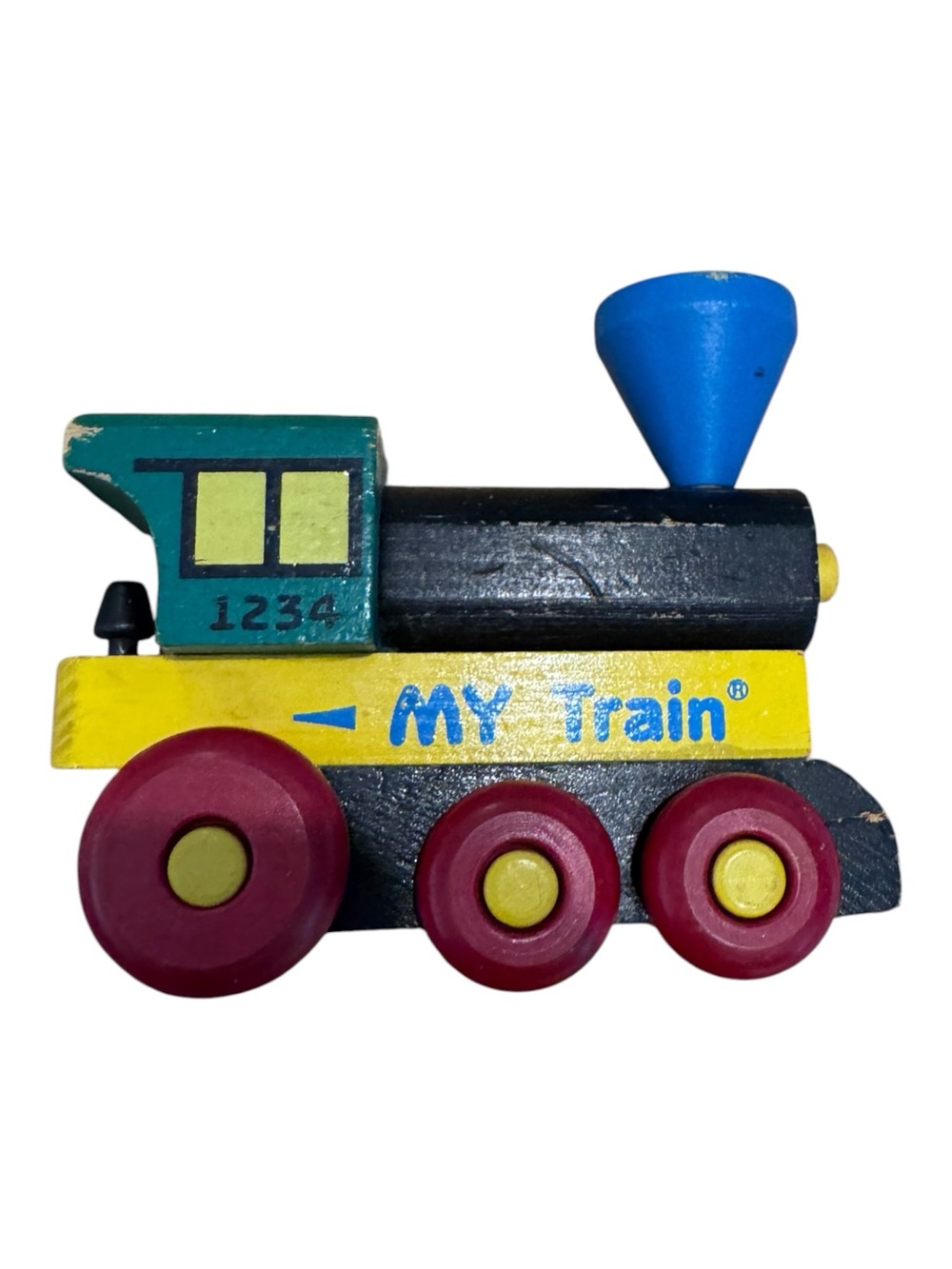 Vintage Montgomery Schoolhouse Wooden Locomotive My Train 1234 Vermont Toy